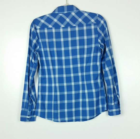 Tommy Hilfiger blue plaid top - Picture 2 of 6